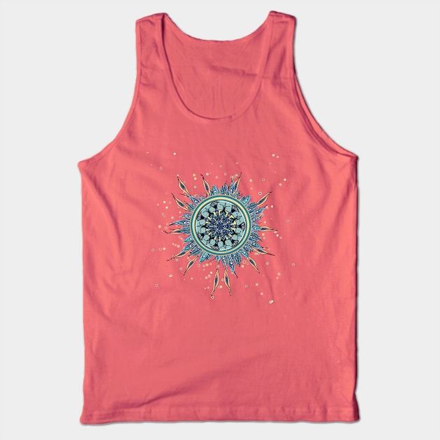 Abstract Peacock Mandala Art Tee Tank Top by DISmithArt